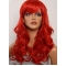 20 Inches Long Wavy Elegent Lace Front Red Synthetic Wigs