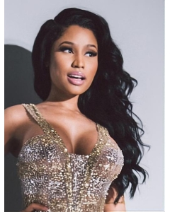 18" Wavy Black Without Bangs Nicki Minaj Wigs