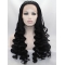 Long Black Without Bangs 24" Lace Front Wavy Synthetic Wigs