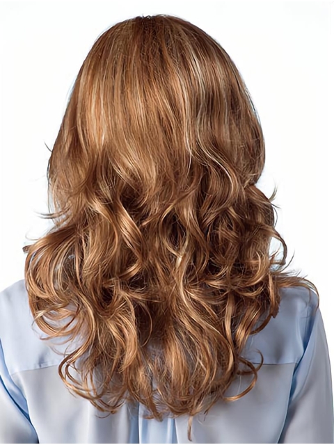 Blonde 16" With Bangs Long Flexibility Monofilament Wigs