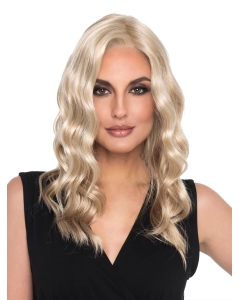 16" Curly Blonde Monofilament Wig Without Bangs
