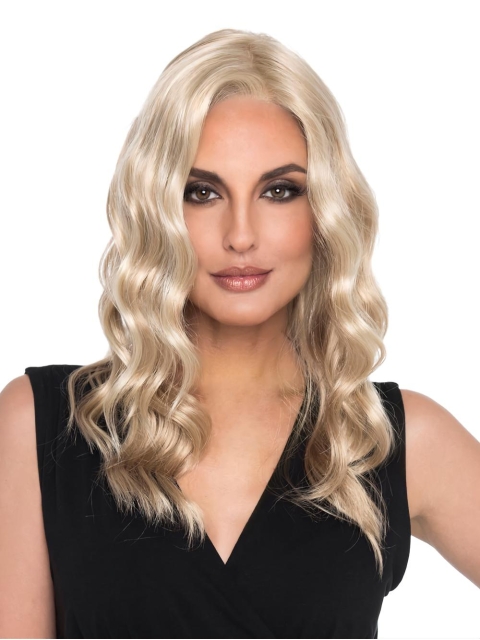 16" Curly Blonde Monofilament Wig Without Bangs