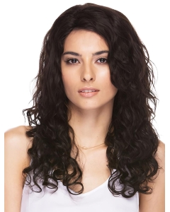Fashionable Brown Curly Long Human Hair Wigs