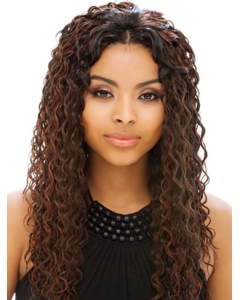 Sassy Auburn Curly Long Human Hair Full Lace Wigs