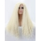Long Blonde With Bangs 21" Lace Front Curly Synthetic Wigs