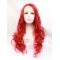 21" Curly Red Without Bangs Synthetic Lace Front Long Wigs
