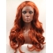 Without Bangs Orange 20" Curly Long Lace Front Synthetic Wigs