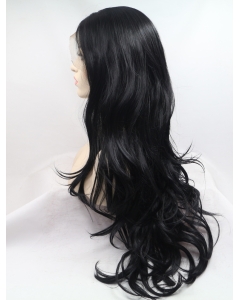  Curly Black Layered Synthetic Long Lace Front Women Wigs