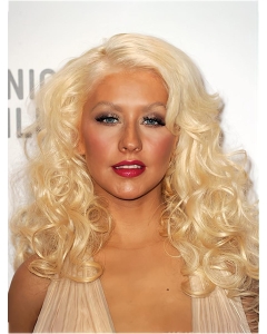 Lace Front Long Synthetic Blonde Without Bangs Women Christina Aguilera Wigs