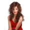 Auburn Layered Curly Lace Front Graceful Long Human Hair Women Wigs For Cancer