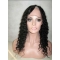 Popular Black Curly Lace Front Long Human Hair U Part Women Wigs