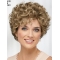 Fascinating Fluffy Short Curly Blonde Synthetic Hair monofilamen Wigs 10 Inches