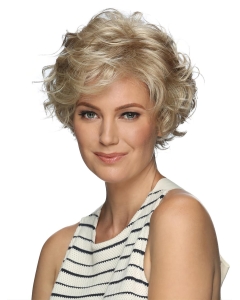 Layered Synthetic Hair Short Wavy 8 Inches Lace Front Wigs for Older Women