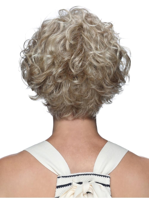Layered Synthetic Hair Short Wavy 8 Inches Lace Front Wigs for Older Women