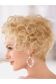 Blonde Short Curly Online Heat Friendly Synthetic Wigs For Older Women