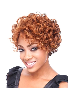 Stylish Auburn Boycuts Curly Short Heat Friendly Synthetic Lace Front Wigs For Women