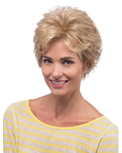 Lovely Short Blonde Lace Front Classic Curly Synthetic Wigs For Women