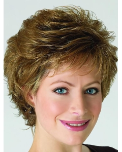 Blonde Curly Short Classic Heat Friendly Synthetic Lace Front Wig For Older Women