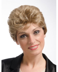 Good Short Curly Blonde Classic Synthetic Capless Wigs For Older Women