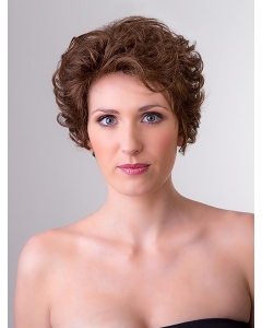 Fashion Women's Monofilament 8inch Curly Short Brown Synthetic Classic Lady Wigs 8inch