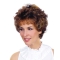Short Curly Hairstyle Women's Natural Looking Brown Curly Synthetic Hair Capless Wigs 8Inch