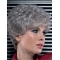Natural Looking Curly Short Synthetic Lace Front Grey Wigs For Older Women