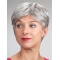 Short Monofilament Synthetic Straight Elderly Lady Wig