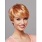 Short Blonde 8" Straight Synthetic Mono Wig