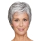 Short Grey Straight 8inch Cheap Classic Lace Front Synthetic Wig