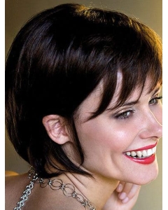 Boycuts Remy Human Hair Brown Straight Hand Made Wigs