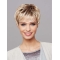 8" Platinum Blonde Short Layered Straight Synthetic Wigs