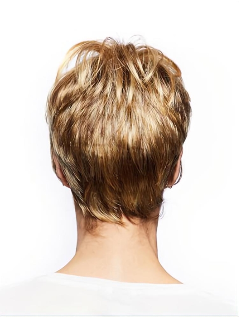 Short Monofilament Straight Blonde Wigs