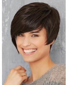 Monofilament Black Synthetic 8" Short Bob Wig