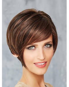 Monofilament Brown Synthetic 8" Short Bob Style Wigs