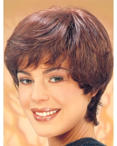 Synthetic Short Straight Brown Trendy Classic Wigs