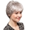 8" Short Straight Ideal 100% Hand-tied Grey Wigs
