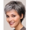 8" Short Straight Beautiful Monofilament Grey Wigs