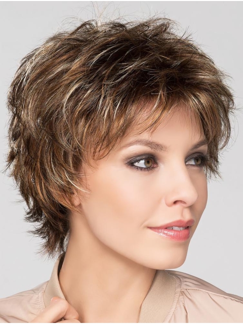 Blonde 8" Boycuts Stylish Capless Synthetic Wigs