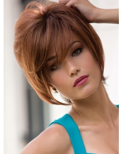 Capless 9" Women'S Short Straight Synthetic Hair Wigs