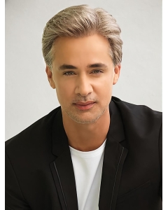 4" Straight Platinum Blonde Monofilament Men Wig