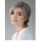 Short Straight Grey Layered 100% Hand Tied Synthetic Wigs