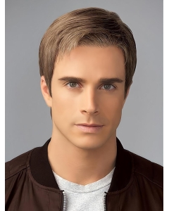 4" Straight Blonde Monofilament Men Wig