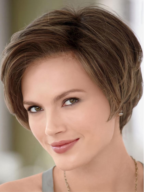 Easy Monofilament Straight Short Celebrity Wigs