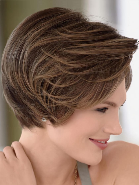 Easy Monofilament Straight Short Celebrity Wigs