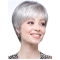 Silver Lady Short Clean Human Wigs