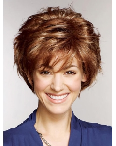 100% Hand-tied Auburn Straight Short Petite Wigs