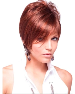 Red Unique Boycuts Straight Short Wigs