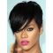 Rihanna Cool-looking Short Straight Capless Human Hair Wig with Bangs