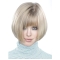 Young Fashion Platinum Blonde Chin Length Straight Wigs