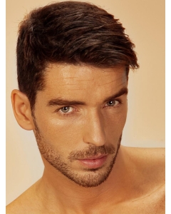 Durable Straight Hand Tied Short Men Wigs